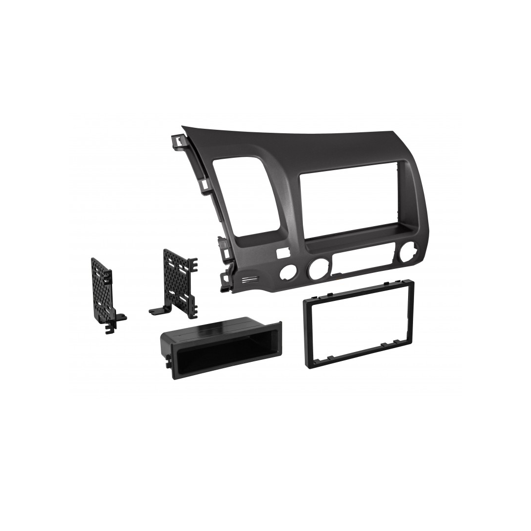 American International HONK838D, 2006-2011 Honda Civic Gun Meta+G322llic Single ISO w/ Pocket or Double DIN Dash Kit