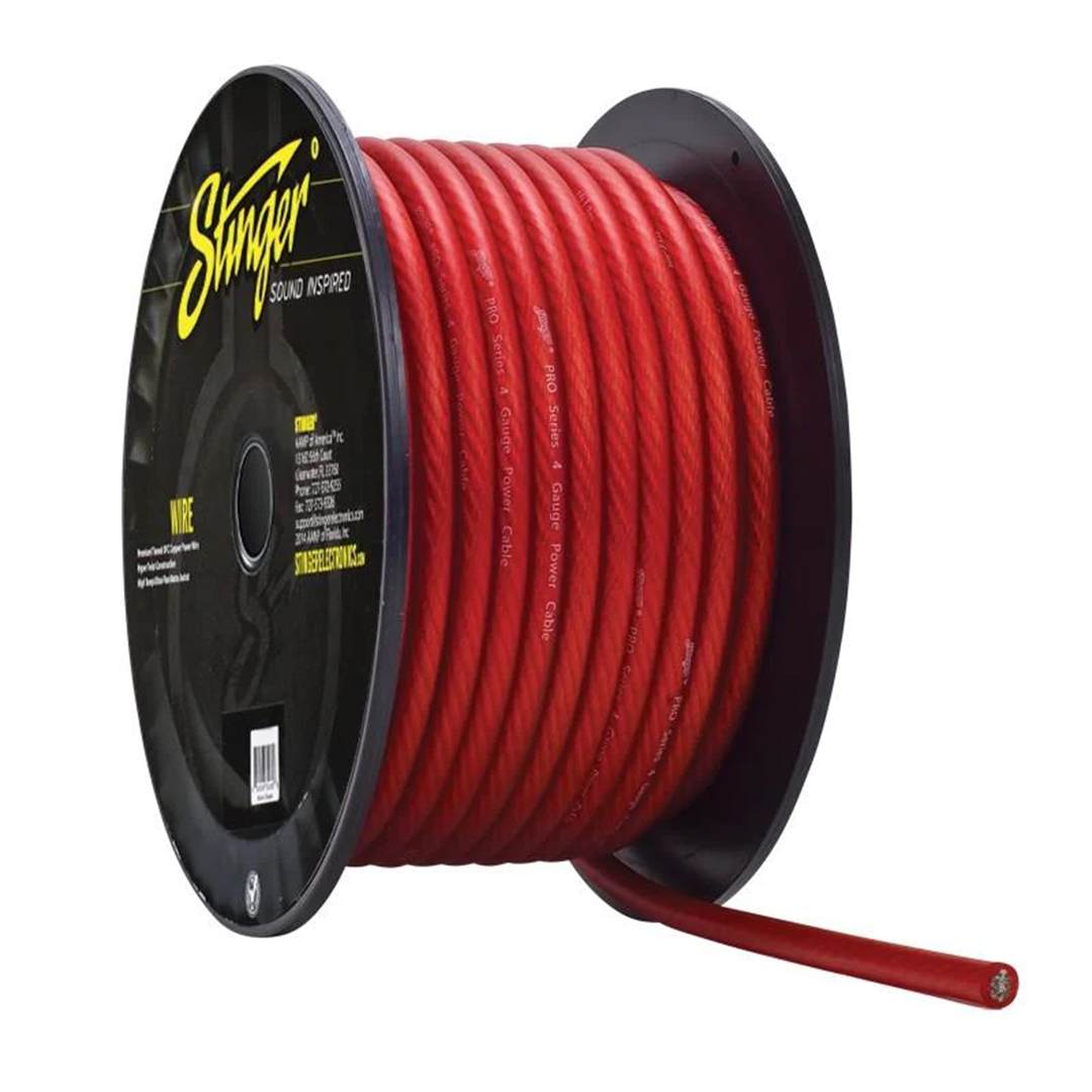 Stinger SPW14TR250, Pro Series 4 Gauge OFC Red Power / Ground Wire - 250 Feet