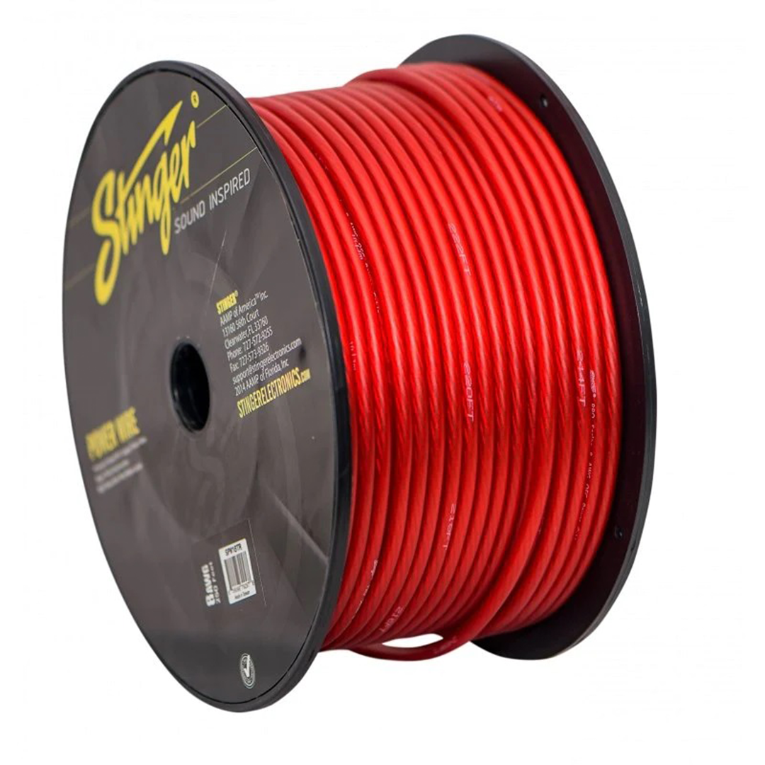 Stinger SPW18TR, Pro Series 8 Gauge OFC Red Power / Ground Wire - 250 Feet