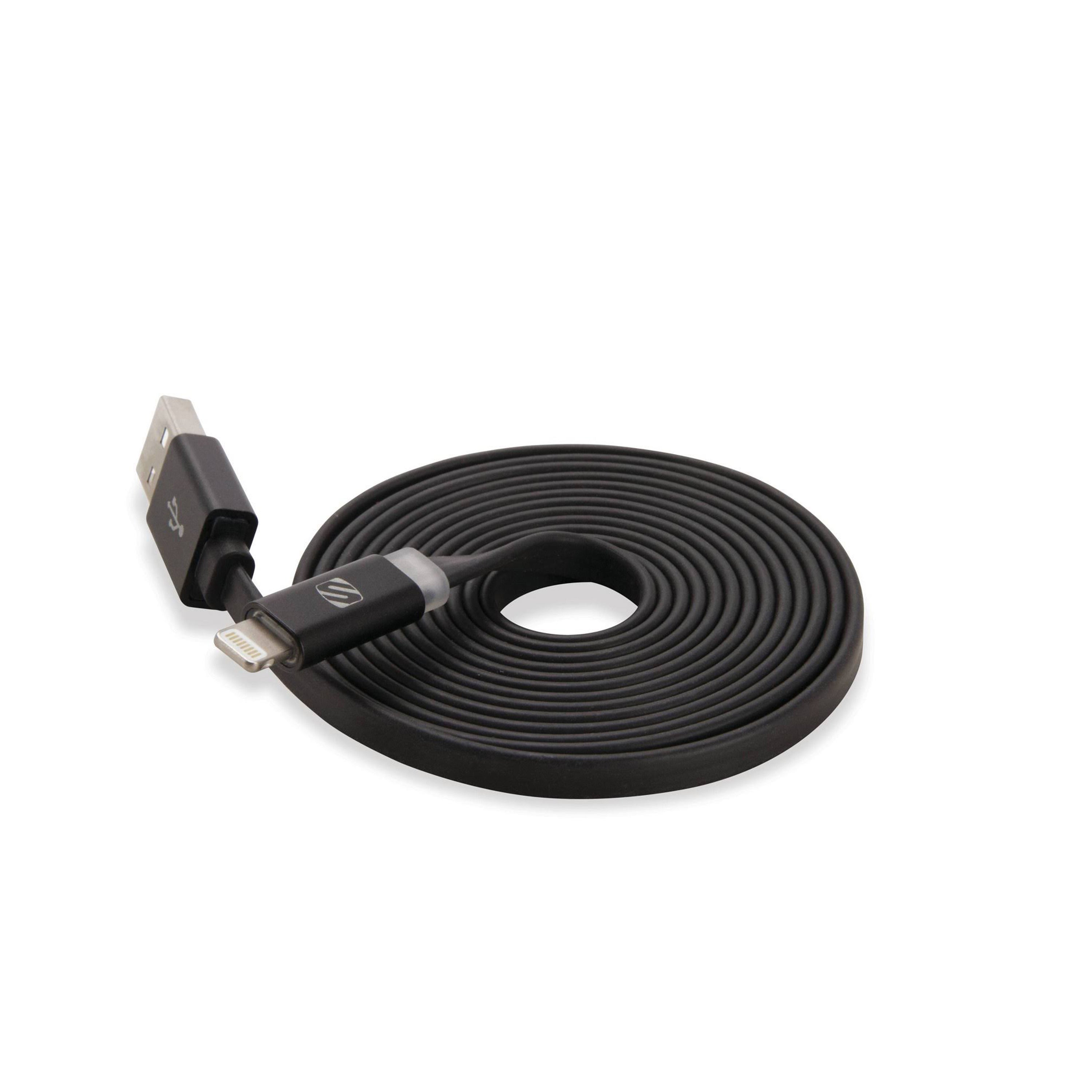 Scosche I3FLED6, Charge & Sync Cable w/ Charge LED For Lightning USB Devices - 6FT Cable Length (Black)