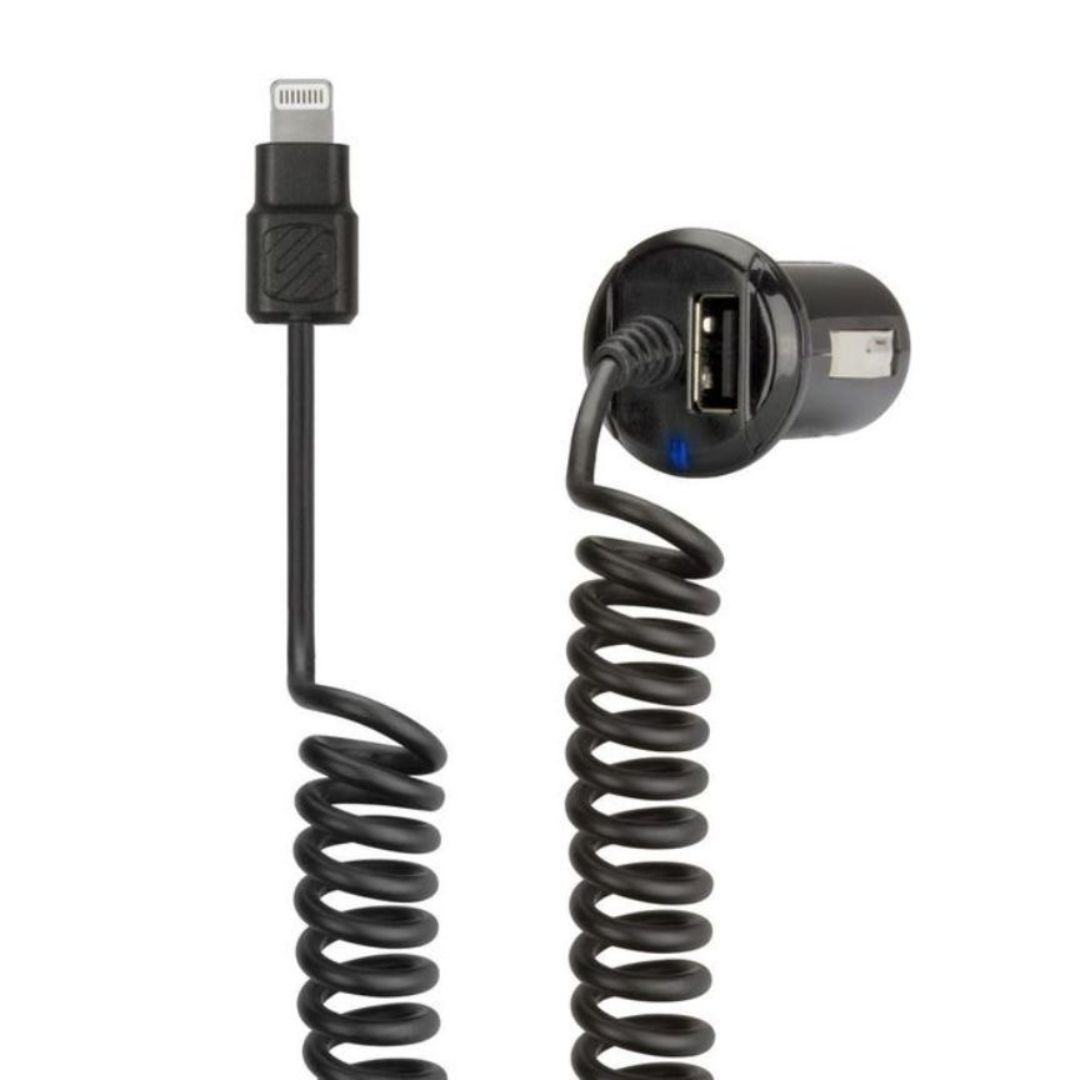 Scosche I2C24A, Car Charger For Apple Lightning Devices w/USB Port