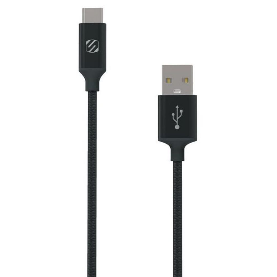 Scosche CAB4SR, USB A to C Braided 4 Foot (Silver)
