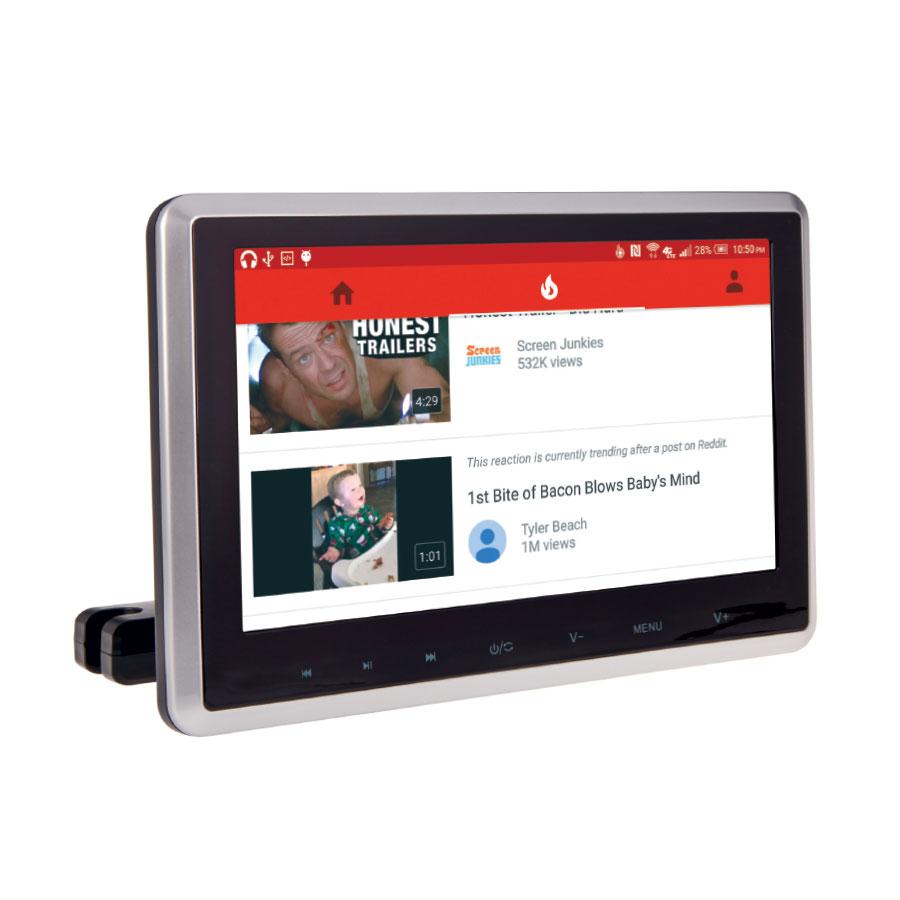 Power Acoustik PHD-101, 7" Universal DVD Headrest w/ MobileLink, 3 Color Changable