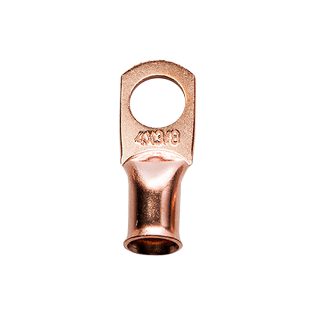 PAC C4GARTJ, 4 Gauge Copper 3/8" Uninsulated Ring Terminal, 25 PCS