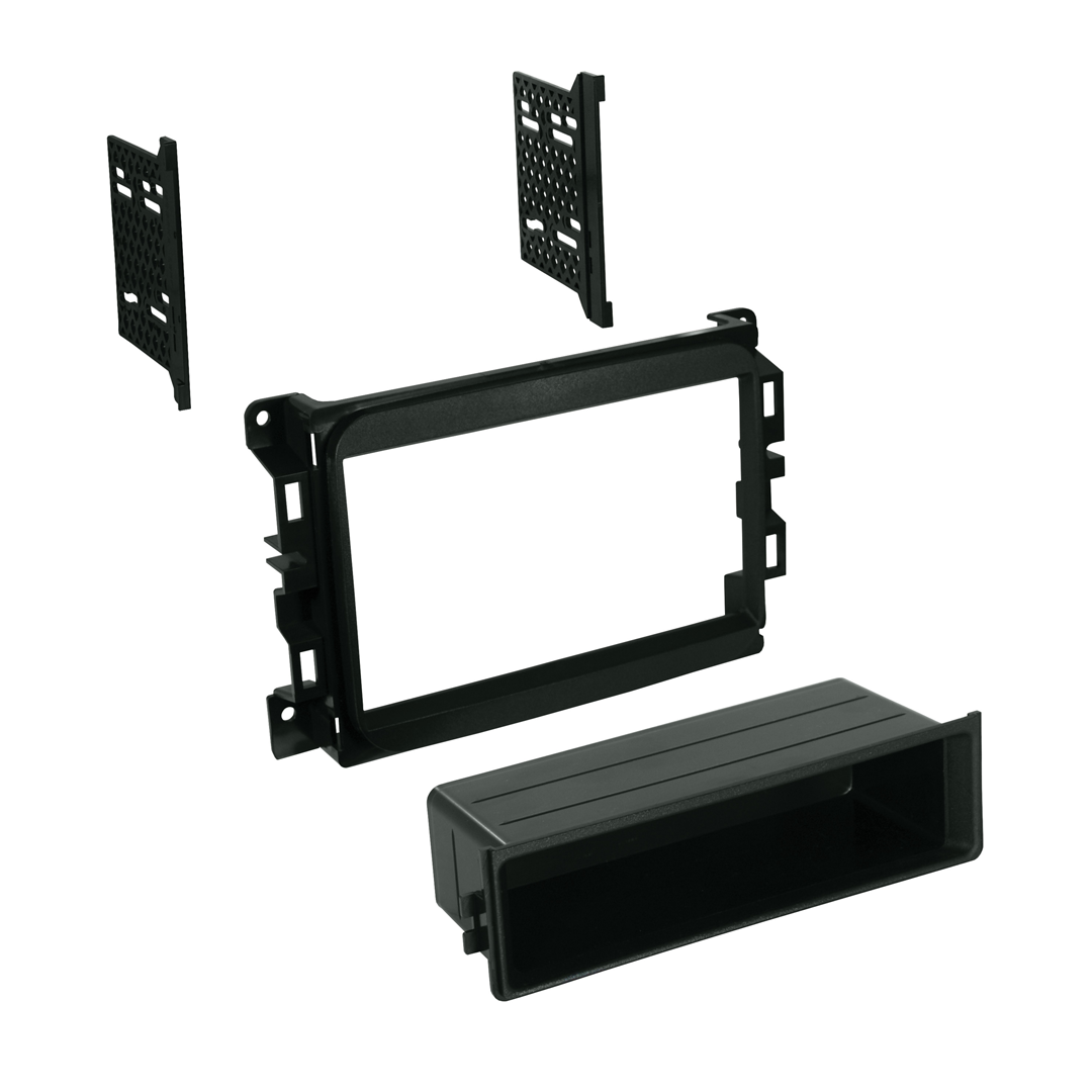 American International CDK656, 2013-2017 Dodge Ram 2014-2017 Jeep Cherokee Sport Single ISO w/ Pocket or Double DIN Dash Kit