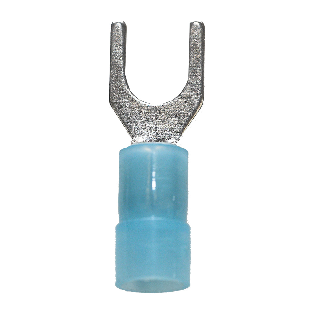 PAC CONFTB10, Blue Nylon Spade Terminal 16-14 Gauge #10 Package Of 100