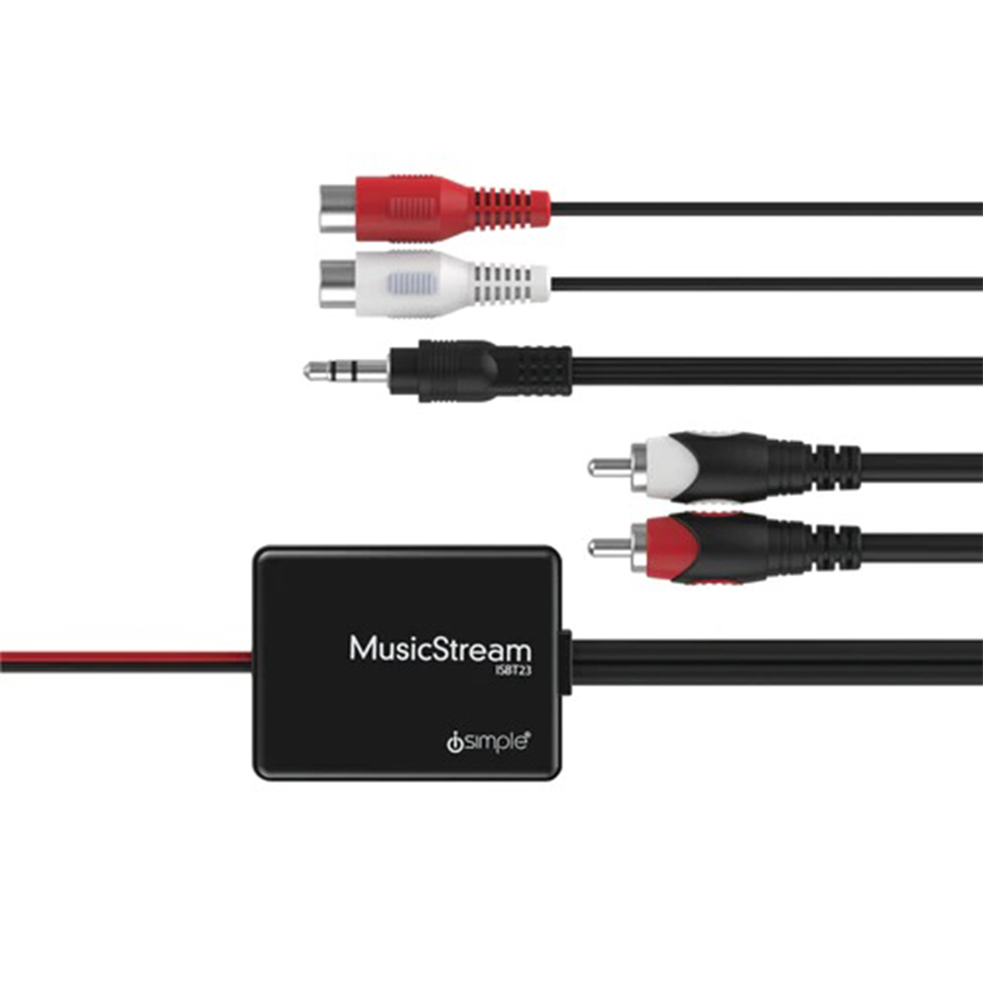 iSimple ISBT23, Music Stream Bluetooth Music Receiver To RCA w/ 3.5 mm and Marine Shrink