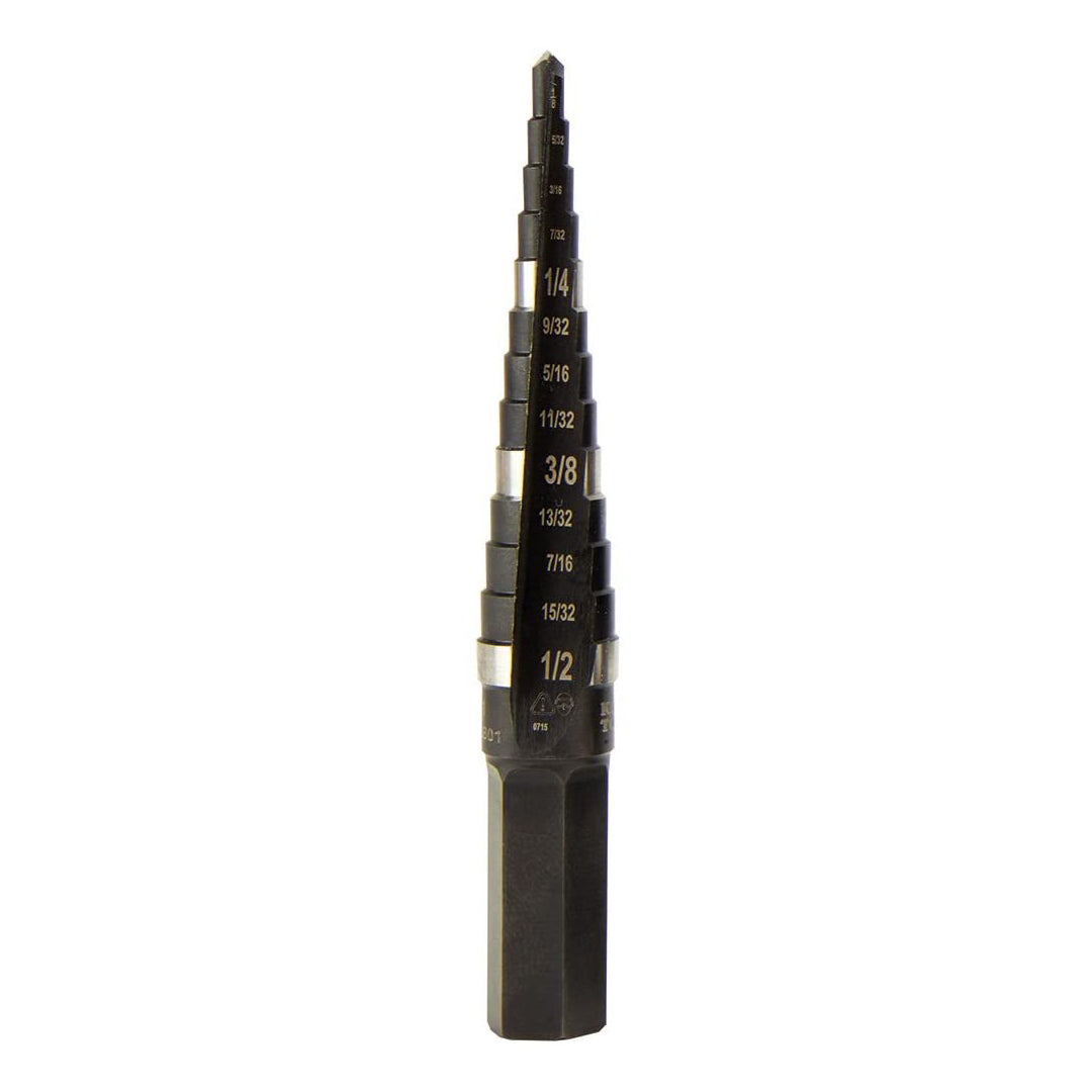 PAC KTSB01, Step Drill Bit #1 - Double-Fluted 13 Hole Sizes