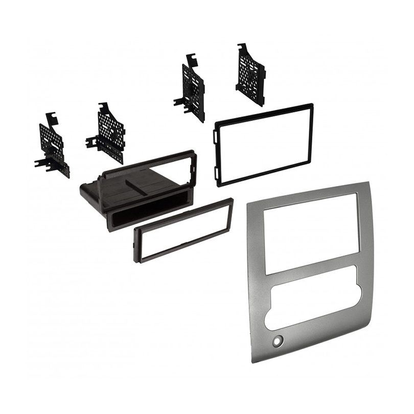 American International NDK7523, 2008-2012 Nissan Titan Single DIN / ISO w/ Pocket or Double DIN. w/  Silver Panel Dash Kit