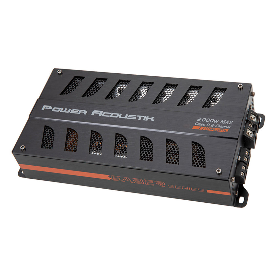 Power Acoustik SB2.2000D, Saber Series 2 Channel Class D Amplifier - 2,000 Watts