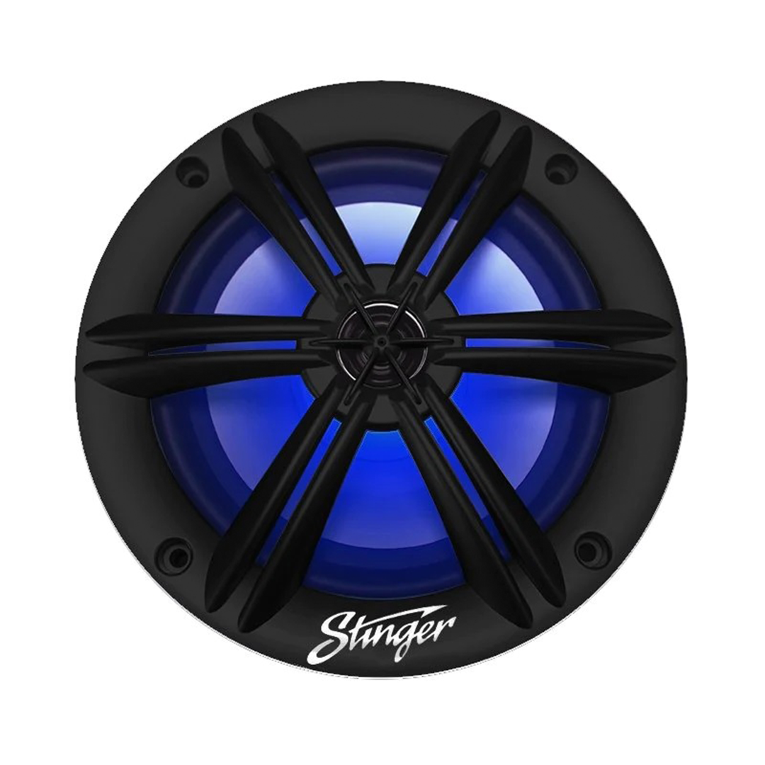 Stinger SEA65RGBB, 6.5" 2-Way Marine Coaxial Speaker w/ RGB - Black