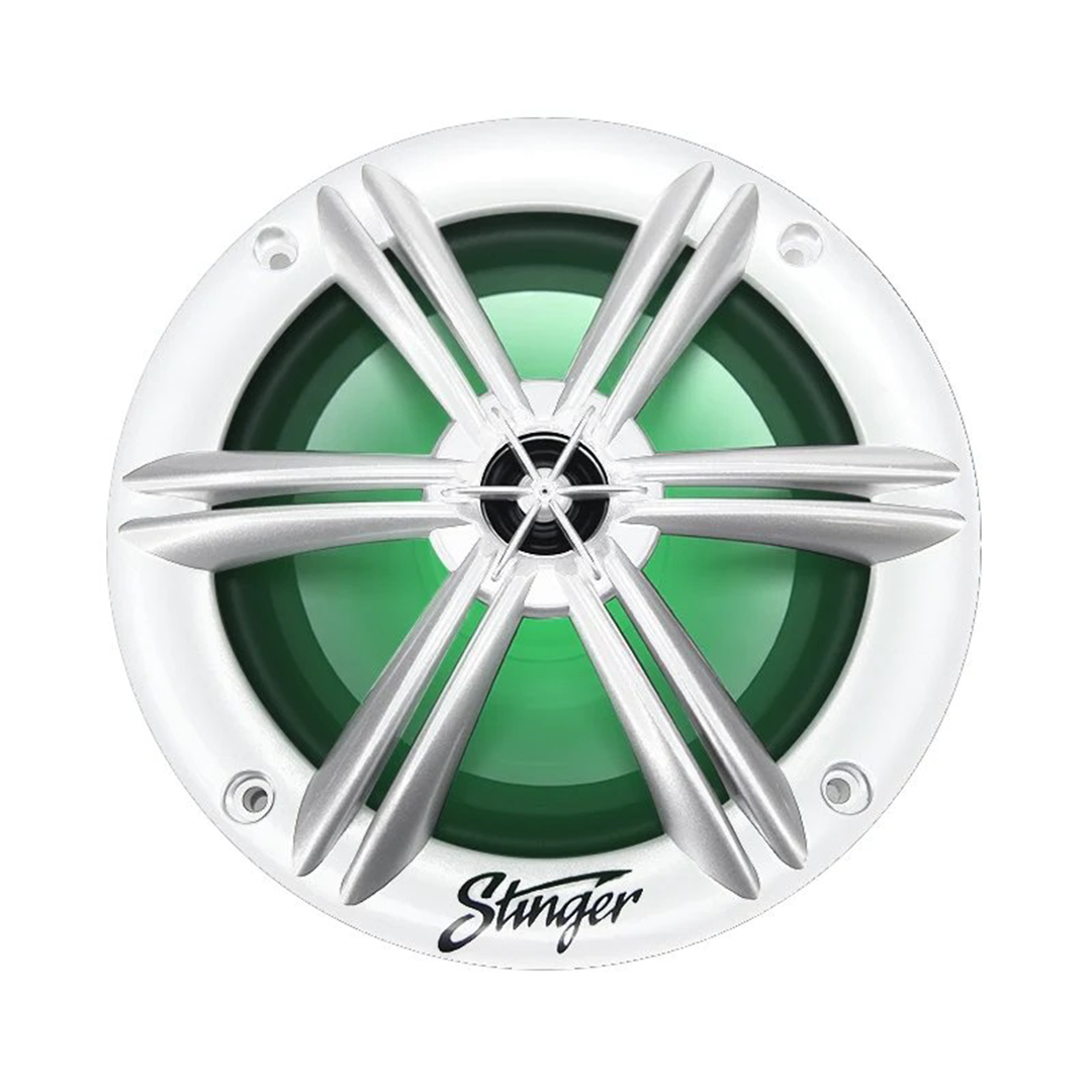 Stinger SEA65RGBW, 6.5" 2-Way Marine Coaxial Speaker w/ RGB - White