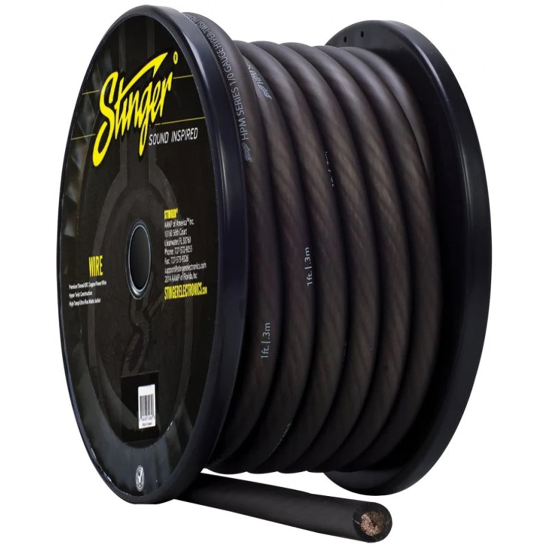 Stinger SHW10G, 1/0 Gauge Matte Gray Hyper-Flex Power / Ground Wire - 50 Feet