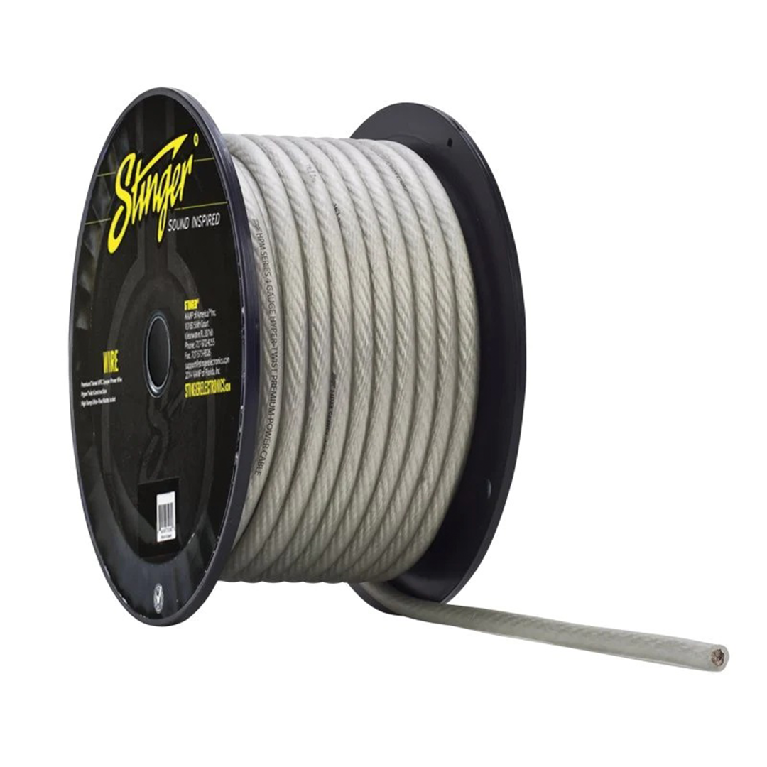 Stinger SHW14C, 4 Gauge Matte Clear Hyper-Flex Power / Ground Wire - 100 Feet