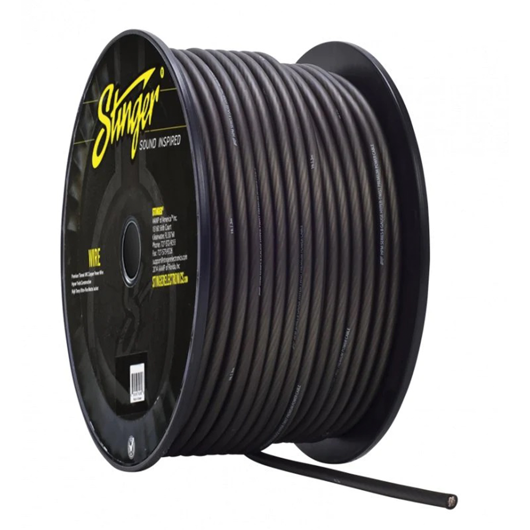 Stinger SHW18G, 8 Gauge Matte Gray Hyper-Flex Power / Ground Wire - 250 Feet
