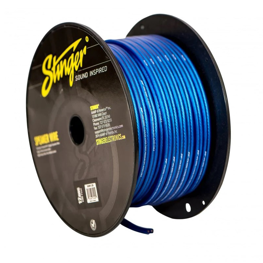 Stinger SHW512B, 12 Gauge Matte Blue Hyper-Flex Speaker Wire - 100 Feet