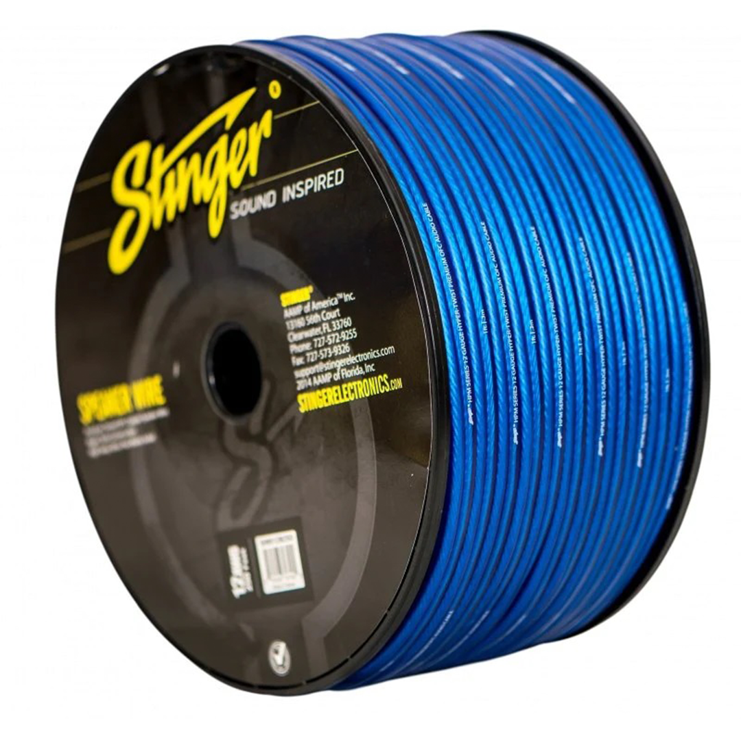 Stinger SHW512B250, 12 Gauge Matte Blue Hyper-Flex Speaker Wire - 250 Feet