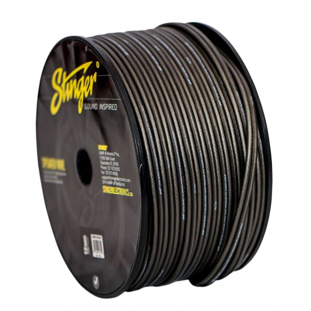 Stinger SHW512G250, 12 Gauge Matte Gray Hyper-Flex Speaker Wire - 250 Feet