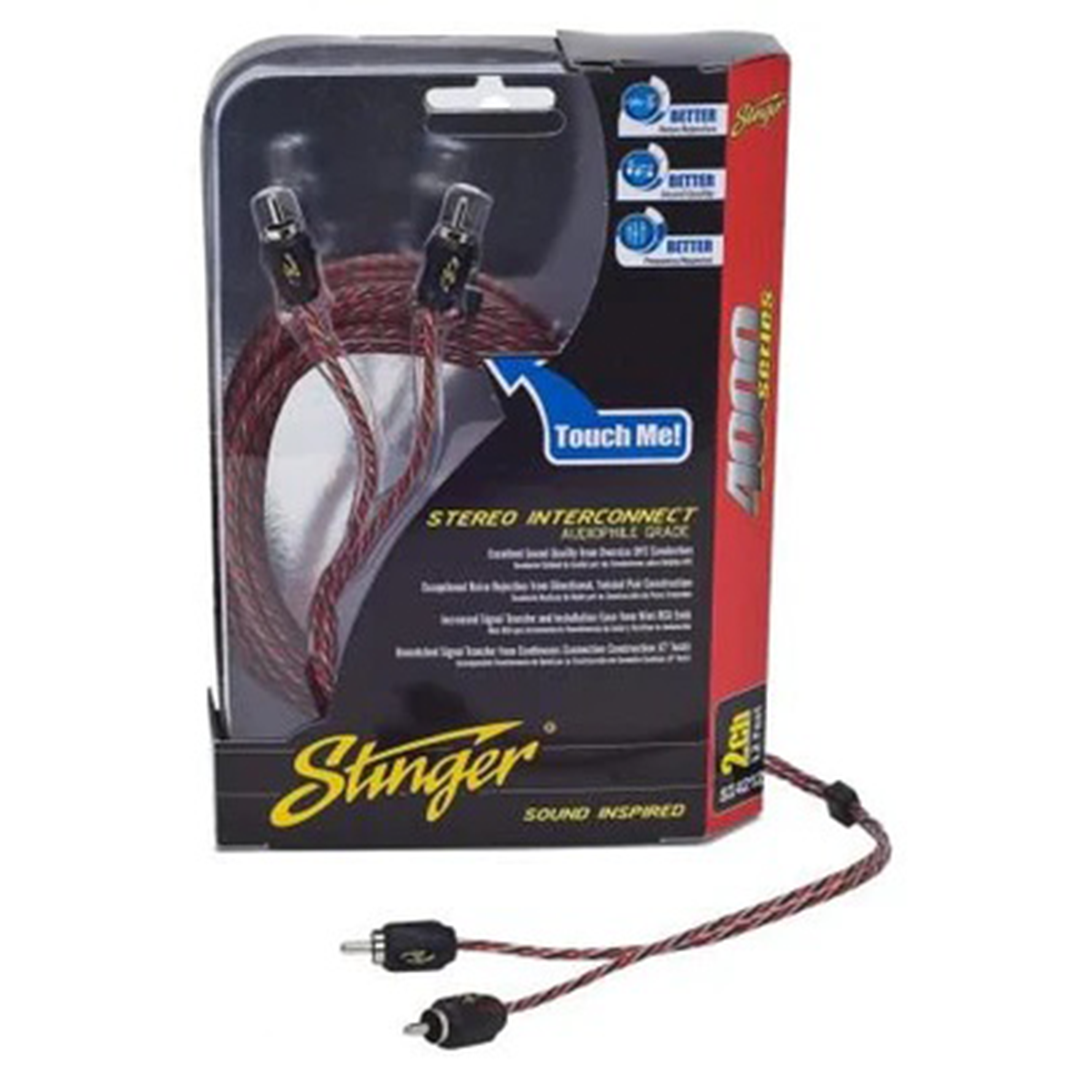 Stinger SI4212, 4000 Series 2 Channel Directional Twisted Pair RCA Cable - 12 Feet
