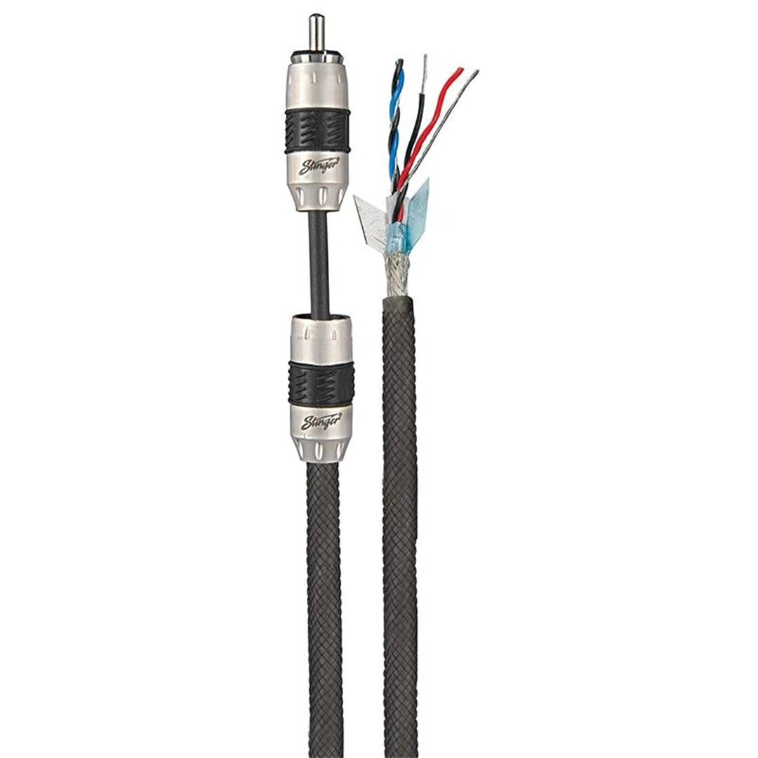 Stinger SI8212, 8000 Series 2 Channel Silver Conductor 2 Shielded Direction Double Twisted RCA Cable - 12 Feet