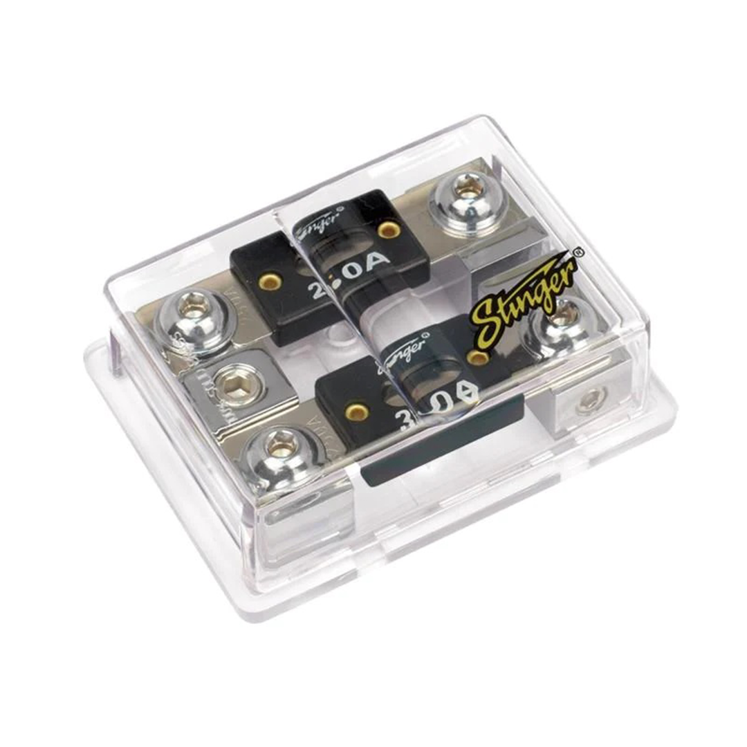 Stinger SPD5212, Dual ANL Fused Distribution Block with ShocKrome Finish