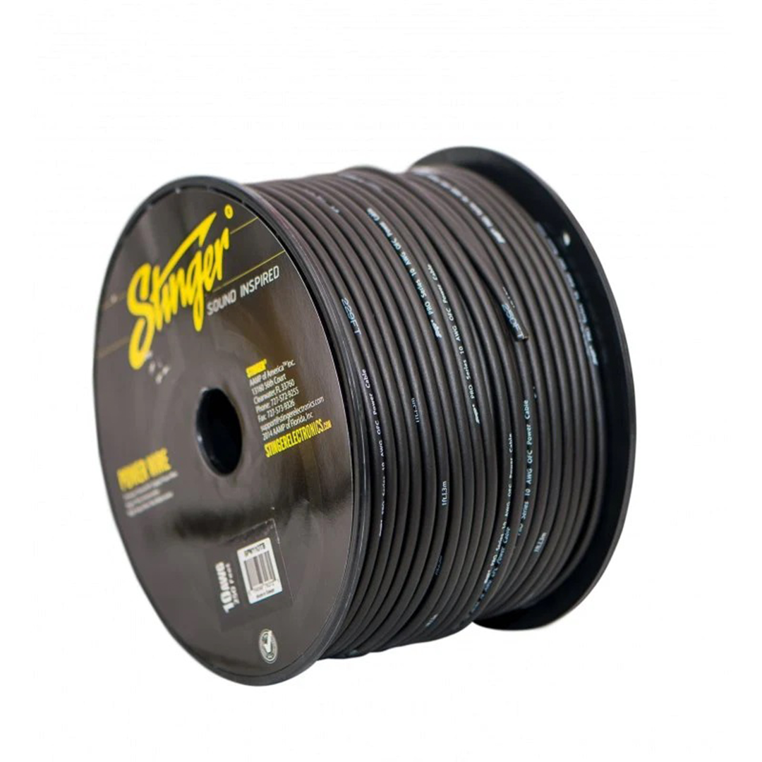 Stinger SPW110TB, Pro Series 10 Gauge OFC Black Power / Ground Wire - 250 Feet