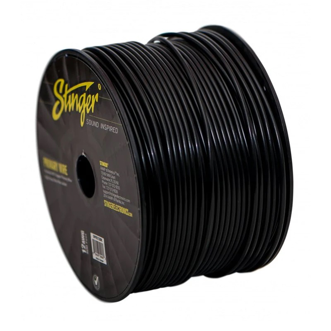 Stinger SPW314BK, Pro Series 14 Gauge OFC Black Primary Wire - 500 Feet