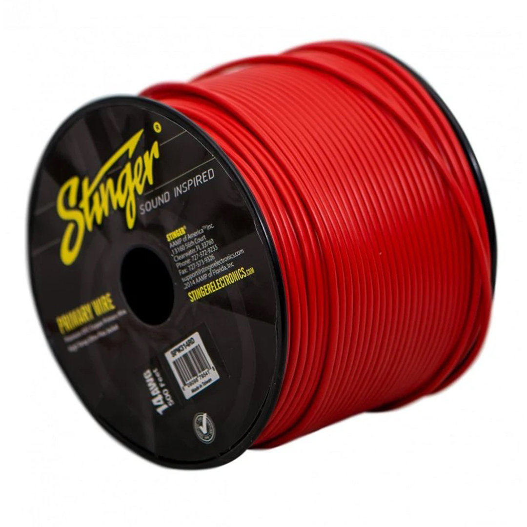 Stinger SPW314RD, Pro Series 14 Gauge OFC Red Primary Wire - 500 Feet