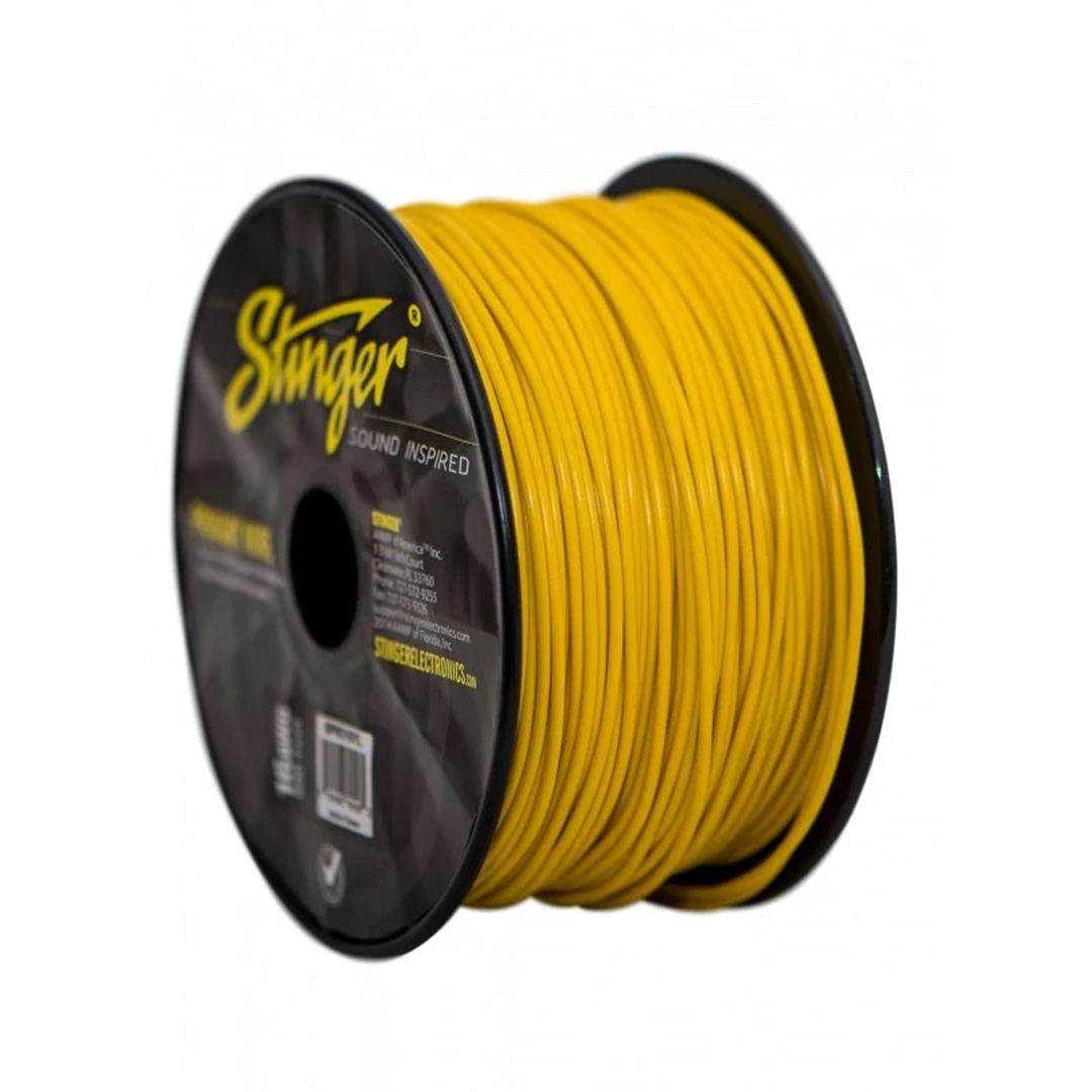 Stinger SPW316YL, Pro Series 16 Gauge OFC Yellow Primary Wire - 500 Feet