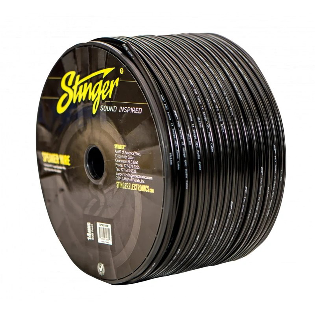 Stinger SPW514BK, Pro Series 14 Gauge OFC Black Speaker Wire - 500 Feet