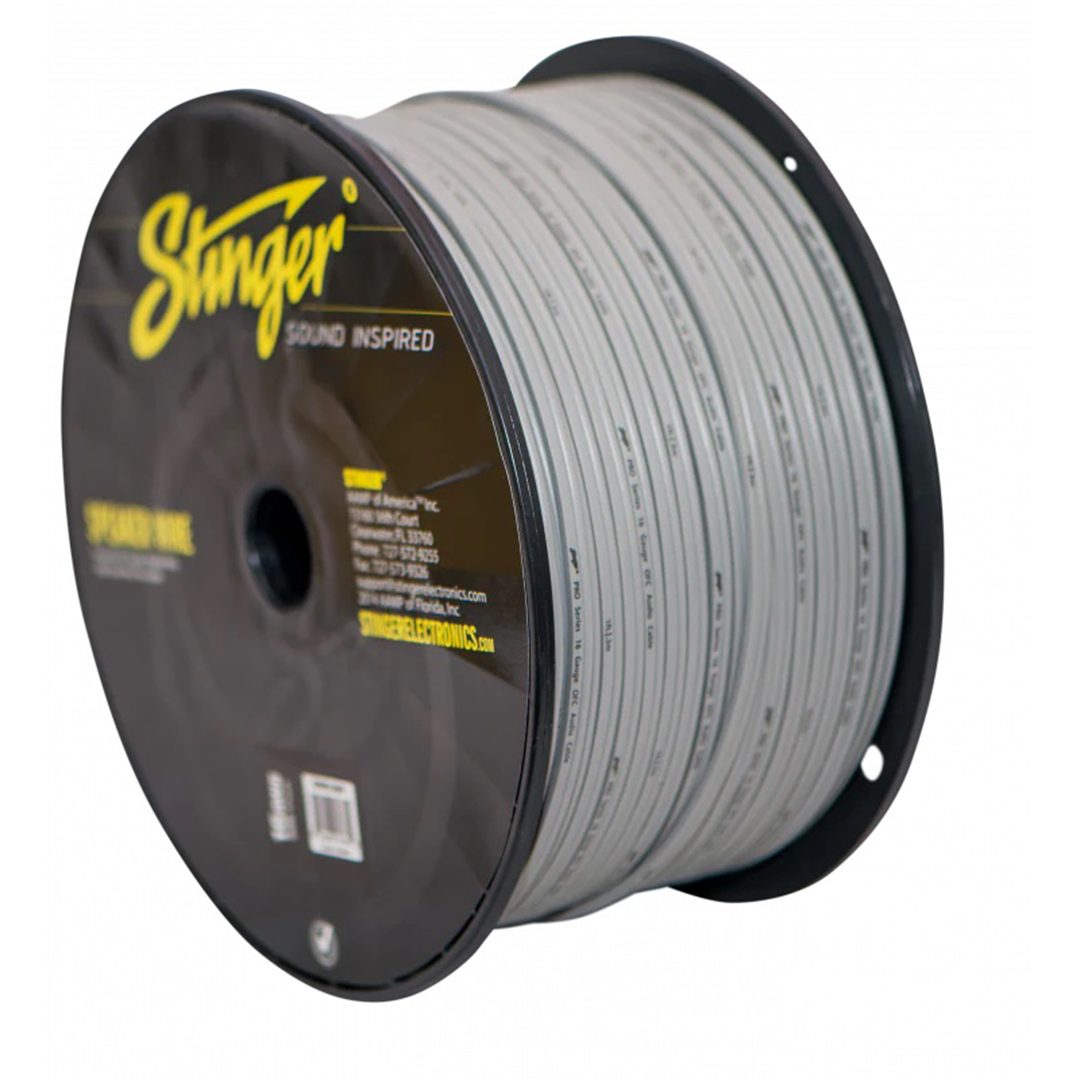 Stinger SPW516GY, Pro Series 16 Gauge OFC Gray Speaker Wire - 500 Feet