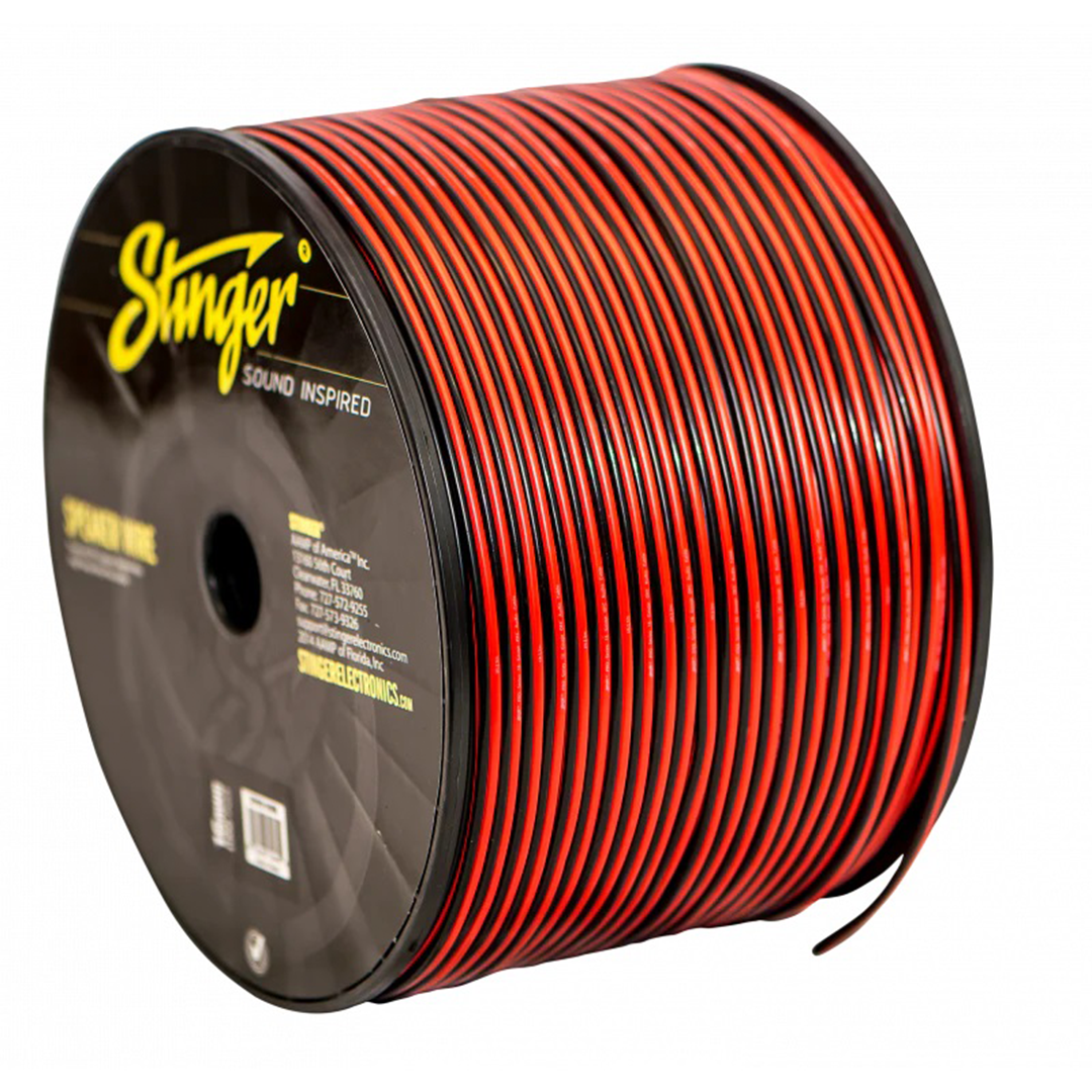 Stinger SPW516RB, Pro Series 16 Gauge OFC Red / Black Speaker Wire - 1000 Feet