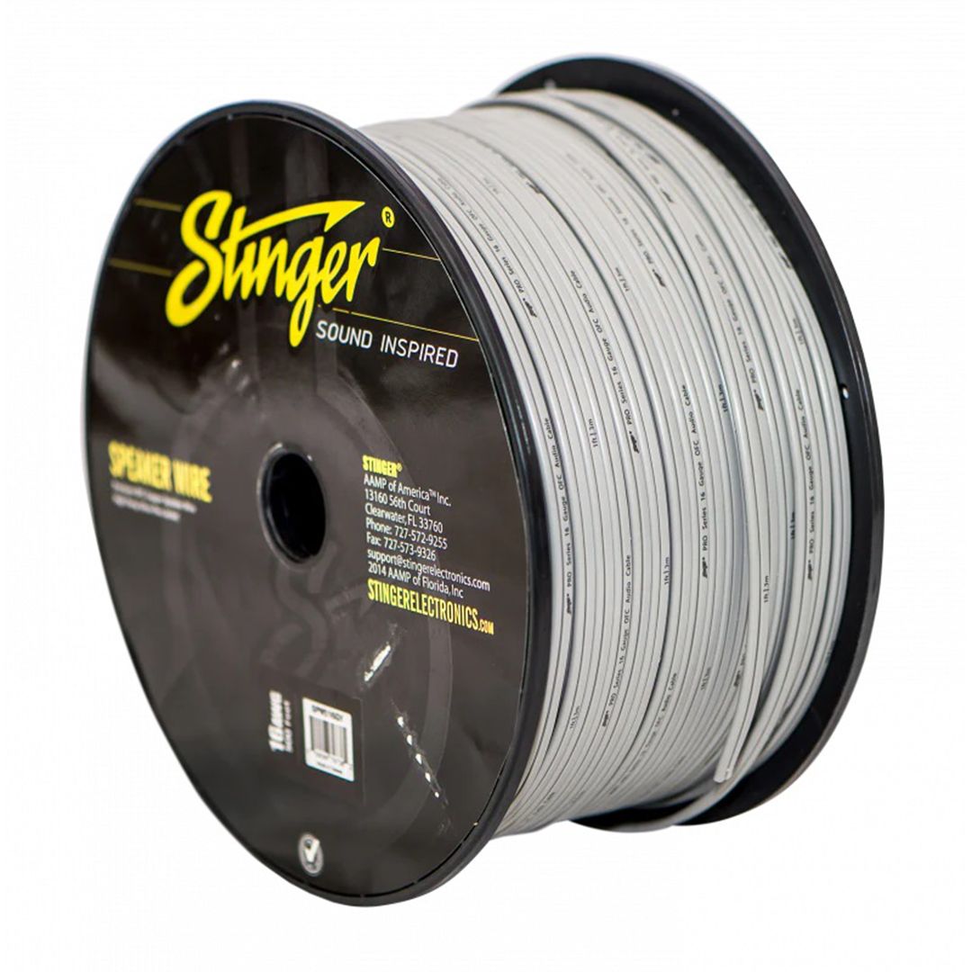 Stinger SPW516WH, Pro Series 16 Gauge OFC White Speaker Wire - 500 Feet