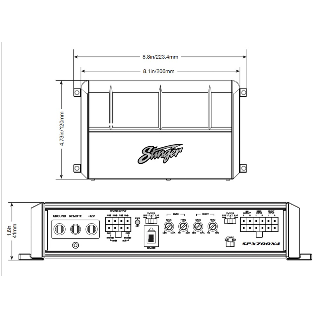 Stinger SPX350X2, Micro 2 Channel Powersports Amplifier - 350 Watt