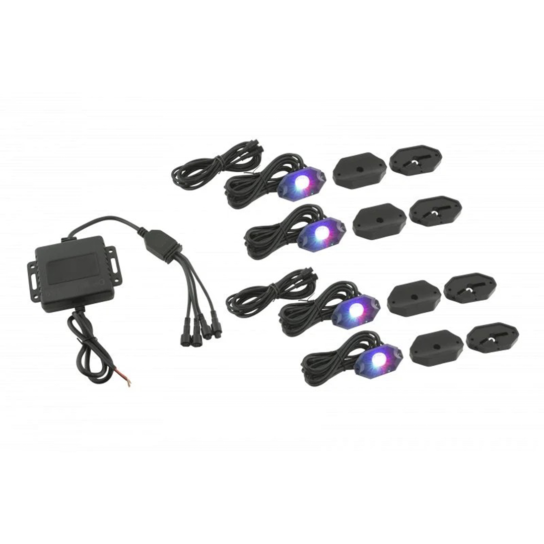 Stinger SPXRGBUBKIT, Powersports IP65 RGB LED 4-Way App Controlled Underbody / Wheel Well Light Kit