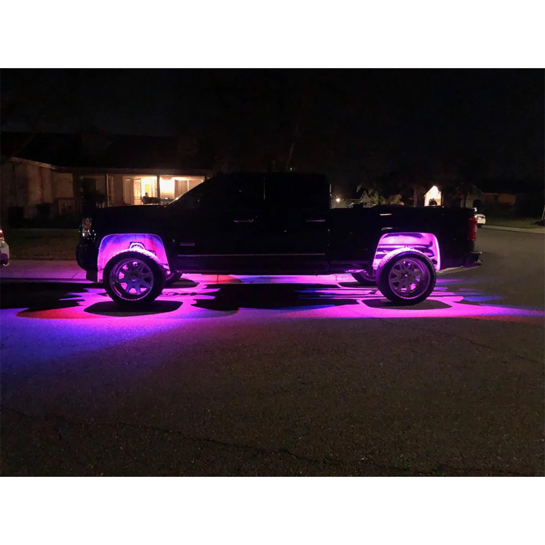 Stinger SPXRGBUBKIT, Powersports IP65 RGB LED 4-Way App Controlled Underbody / Wheel Well Light Kit