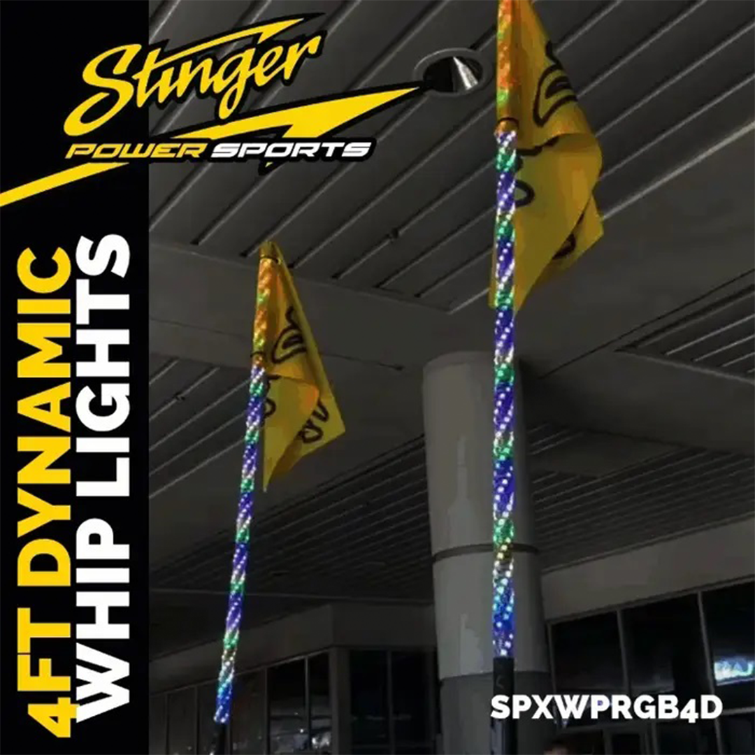 Stinger SPXWPRGB4D, Dynamic Twisted LED RGB Whip Light - 4 Feet