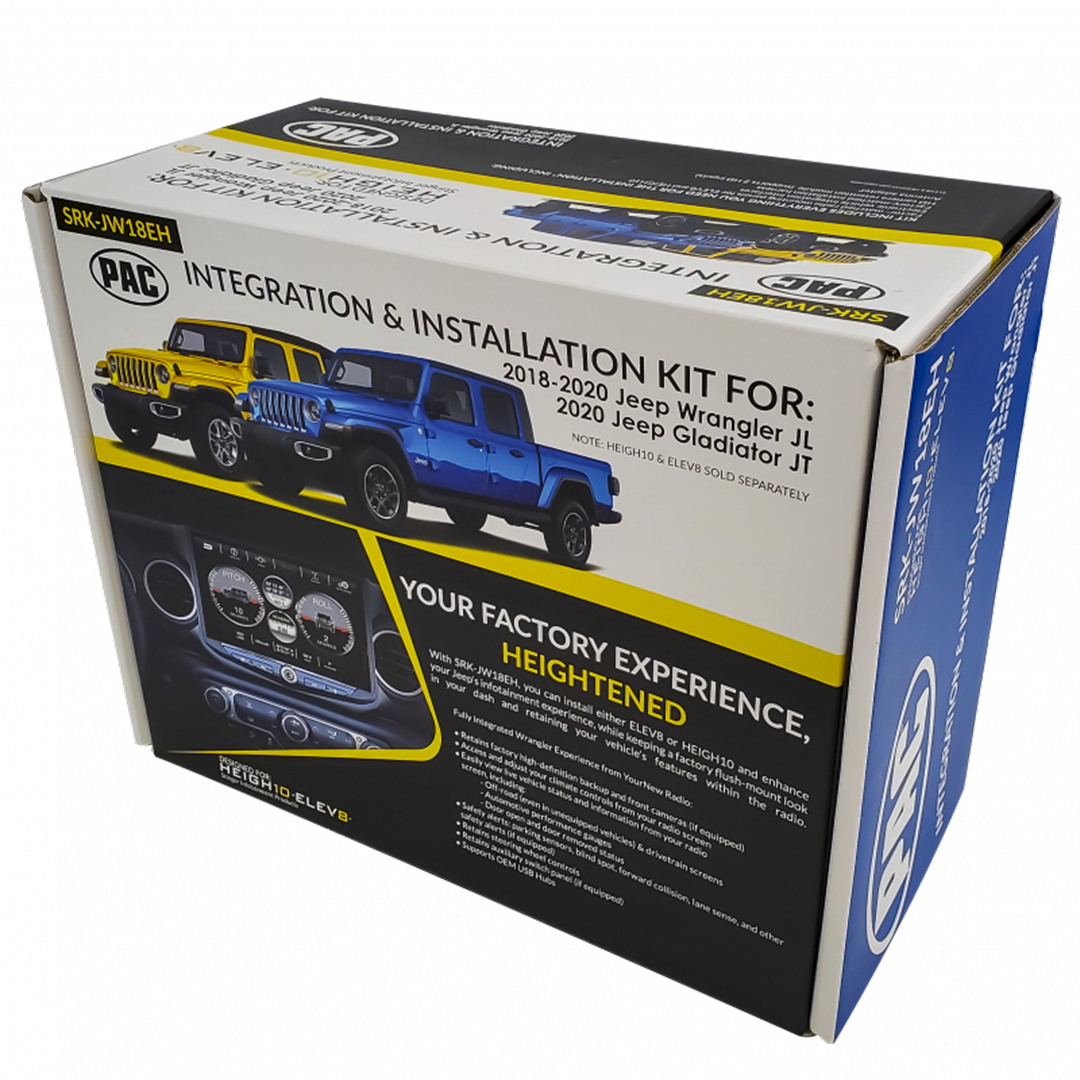 PAC SRK-JW18EH, RadioPRO Advanced Installation Kit w/ Integrated Controls for 2018-2023 Jeep JL and 2020-2023 Jeep Gladiator