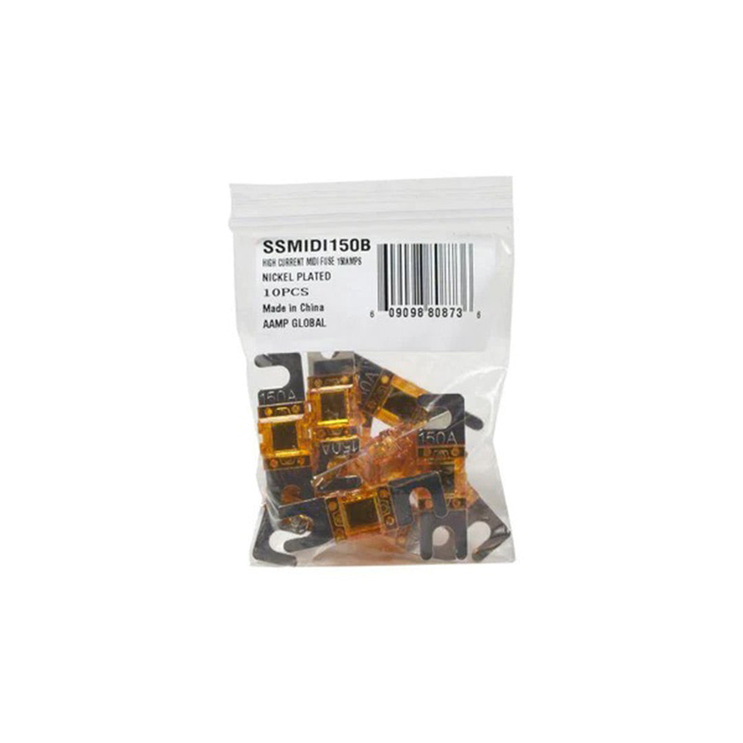 Stinger Select SSMIDI150B, MIDI Fuse 150 Amp Nickel 10 Pack