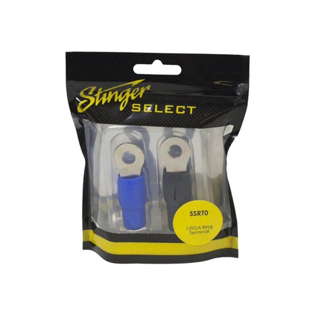 Stinger Select SSRT0, 0 Gauge Ring Term Blue-Black Boots 2 Pack
