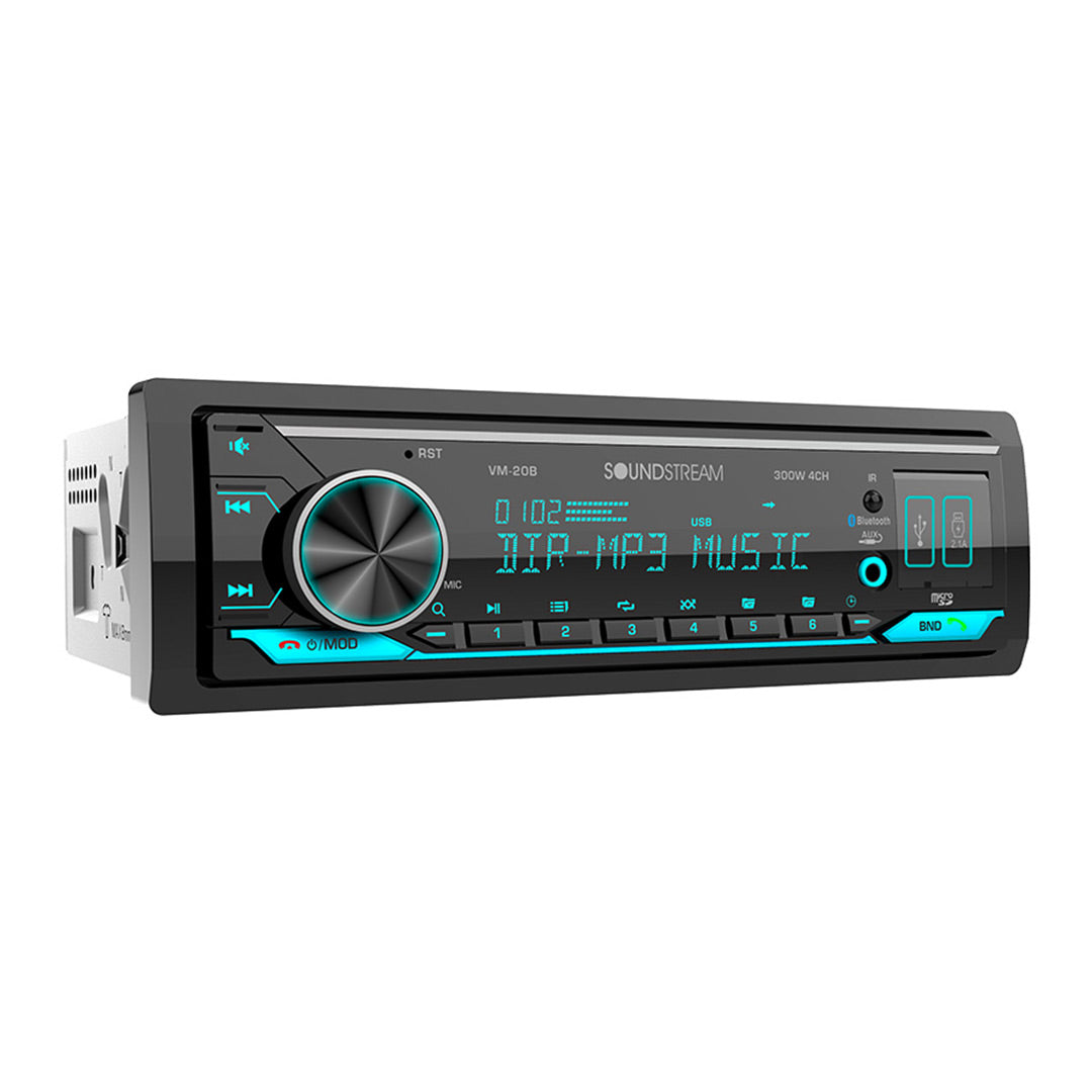 Soundstream VM-20B, Single DIN Digital Media Receiver w/ Dual USB & 2.1A Fast Charging (Does Not Play CDs)