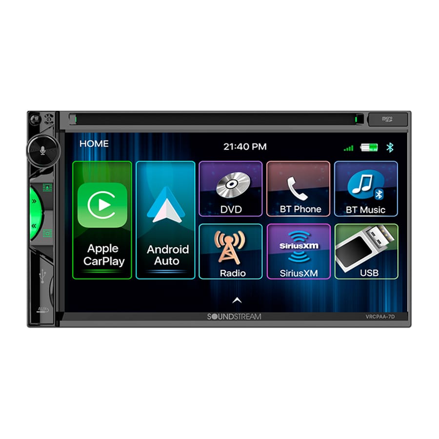 Soundstream VRCPAA-7D, Reserve 7" Double DIN Multimedia Receiver w/ Apple CarPlay & Android Auto
