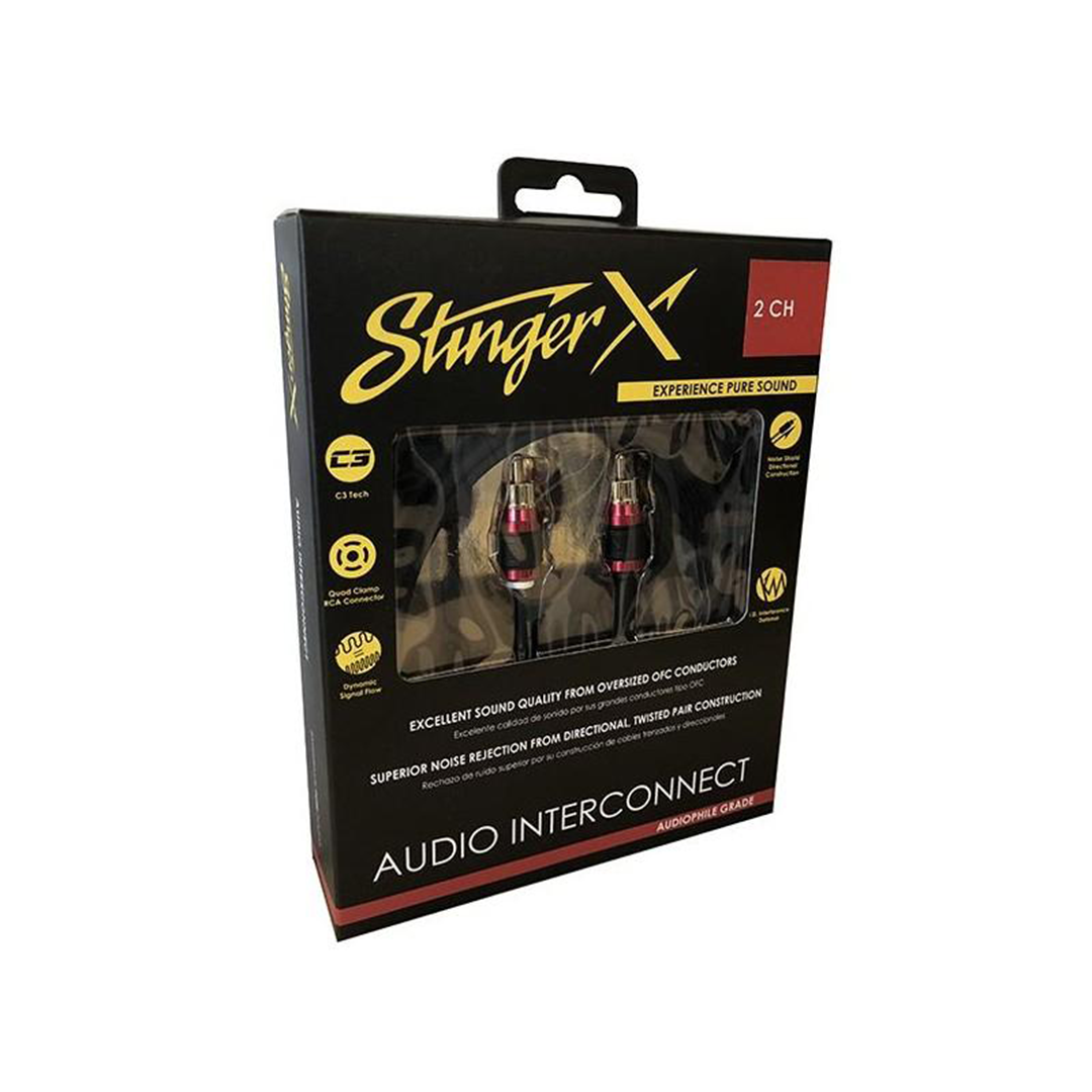 Stinger XI2212, X2 Series 2 Channel Double Shielded Directional Twisted Pair Interconnect - 12 Feet