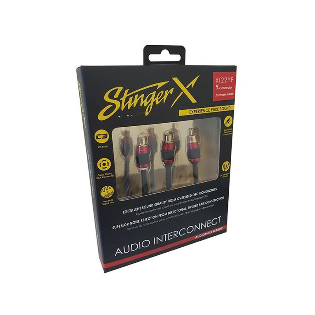 Stinger XI22YF, X2 Series Twisted Pair Interconnect w/ Dual Shielding Metal Ends Y Female