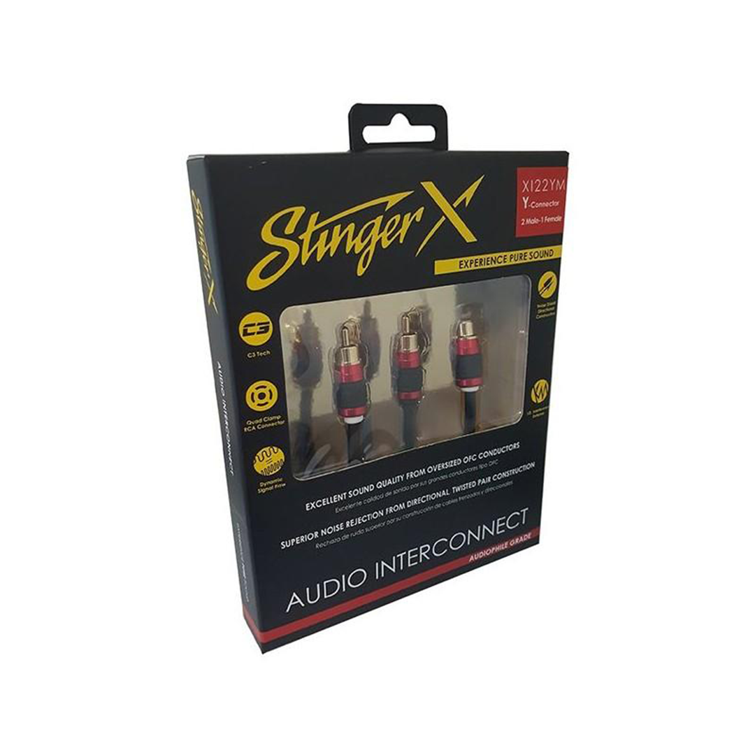 Stinger XI22YM, X2 Series Twisted Pair Interconnect w/ Dual Shielded Metal Ends Y Male