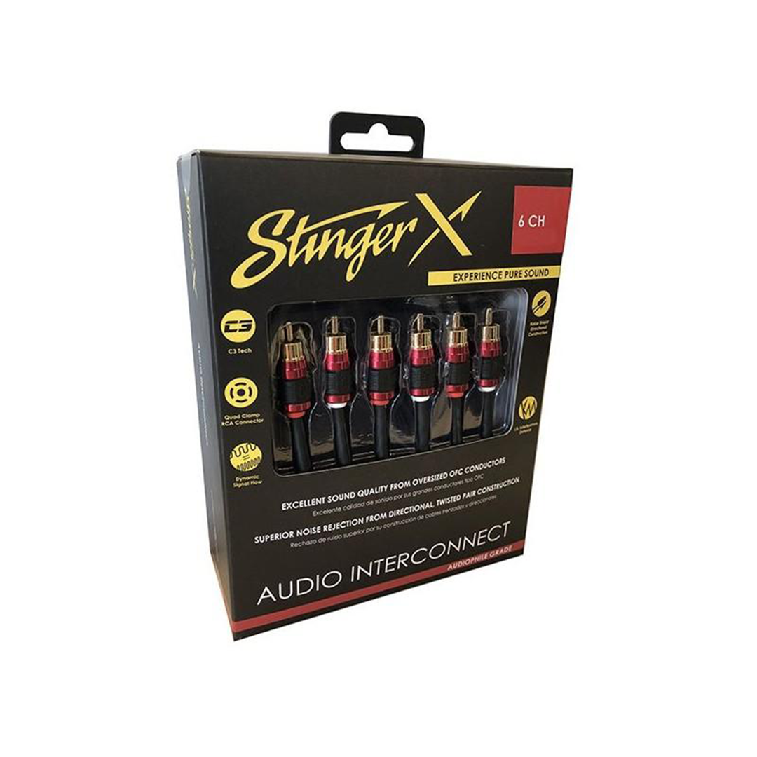Stinger XI2617, X2 Series 6 Channel Double Shielded Directional Twisted Pair Interconnect - 17 Feet