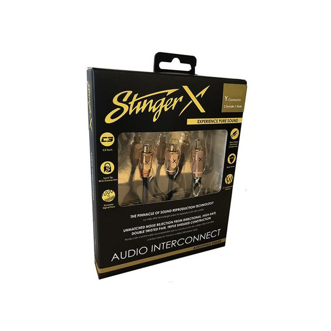 Stinger XI32YF, X3 Series Y Cable 2 Female to 1 Male Silver Plated Copper Conductors