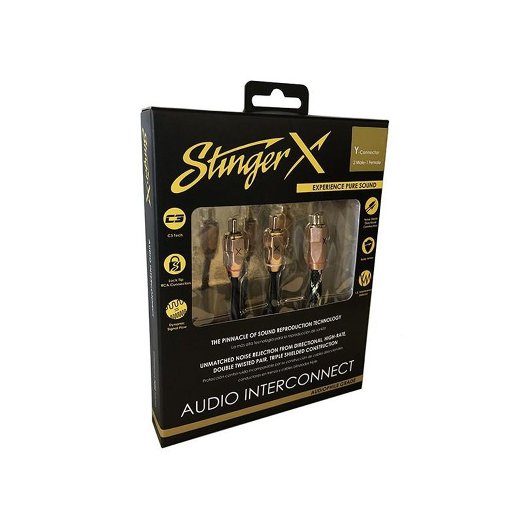 Stinger XI32YM, X3 Series Y Cable 2 Male to 1 Female Silver Plated Copper Conductors