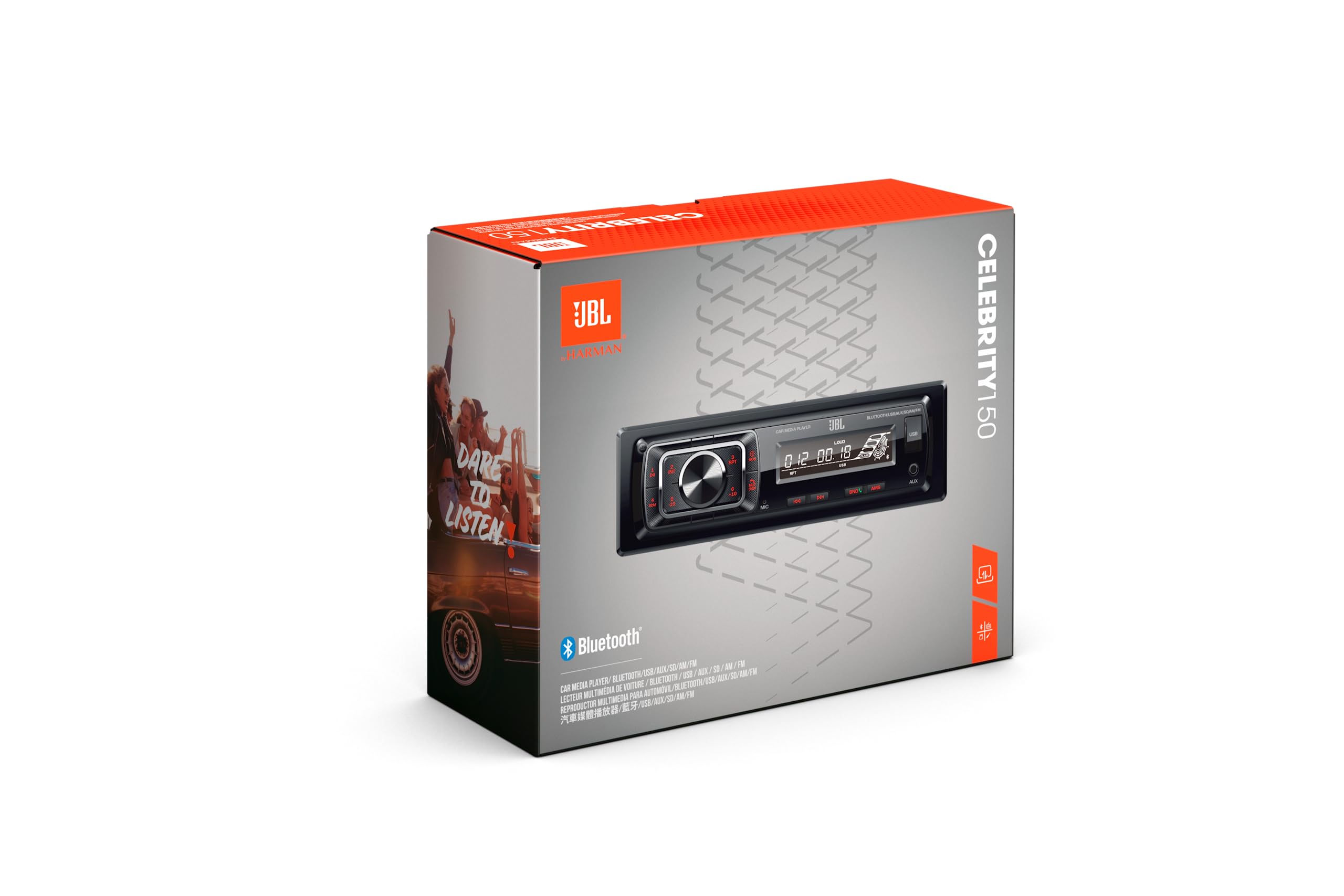 JBL CELEBRITY150, Single Din Bluetooth AM/FM Mechless Car Stereo