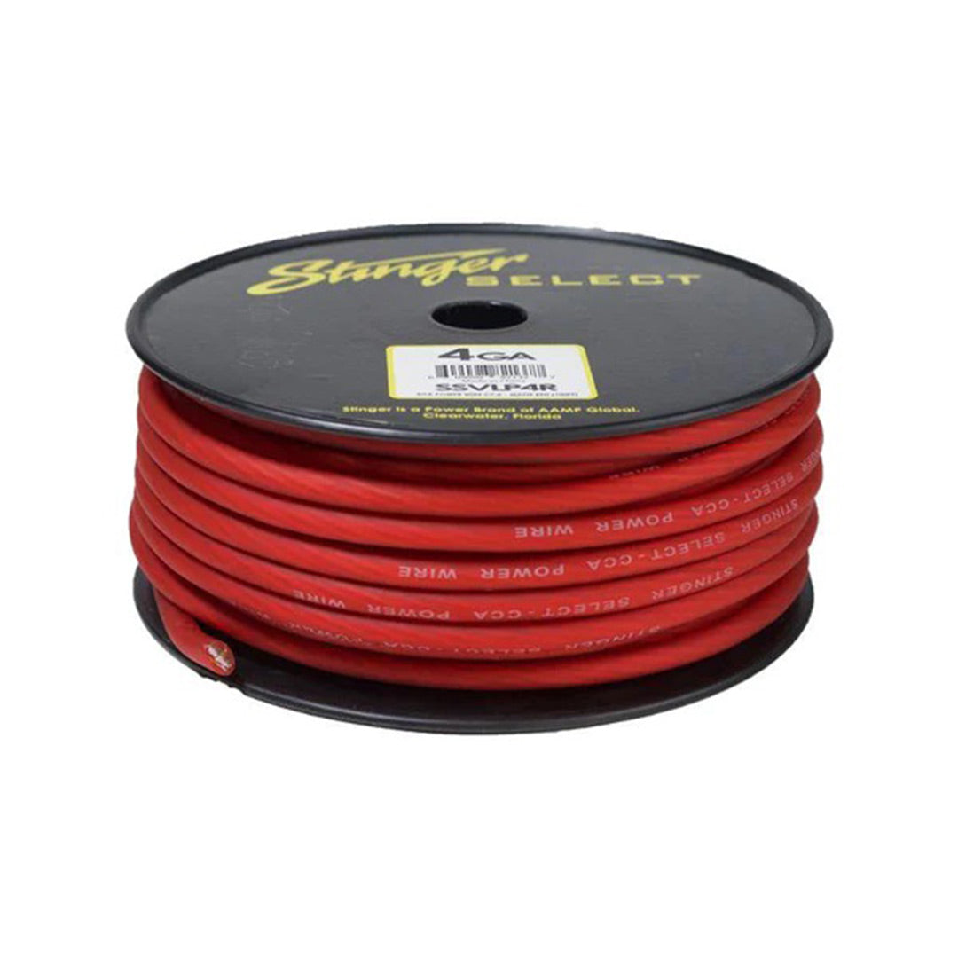 Stinger Select SSVLP4R, VL Series Red 4 Gauge Matte Power Wire - 100 FT